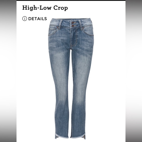 Cabi High Low denim crop , sz 10 - Picture 1 of 12